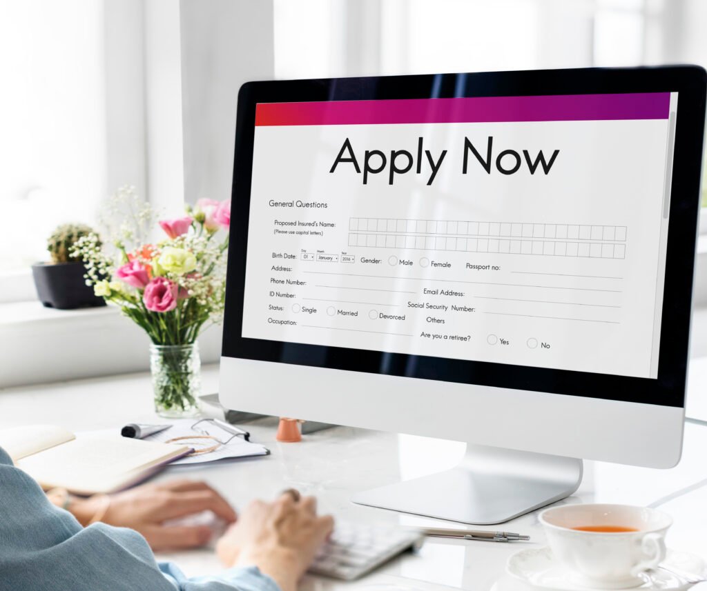 apply online application form recruitment concept